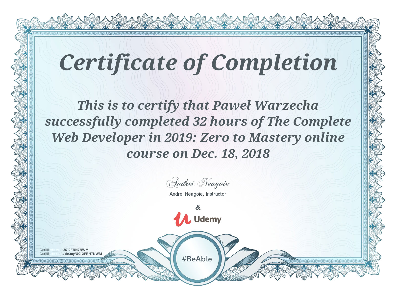 Web Dev Certificate